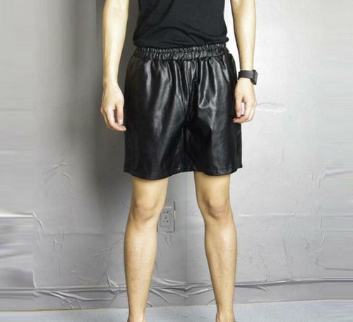 leather short pants